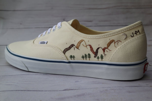 Custom 1 ~ Embroidered Vans - Floral Custom Embroidery