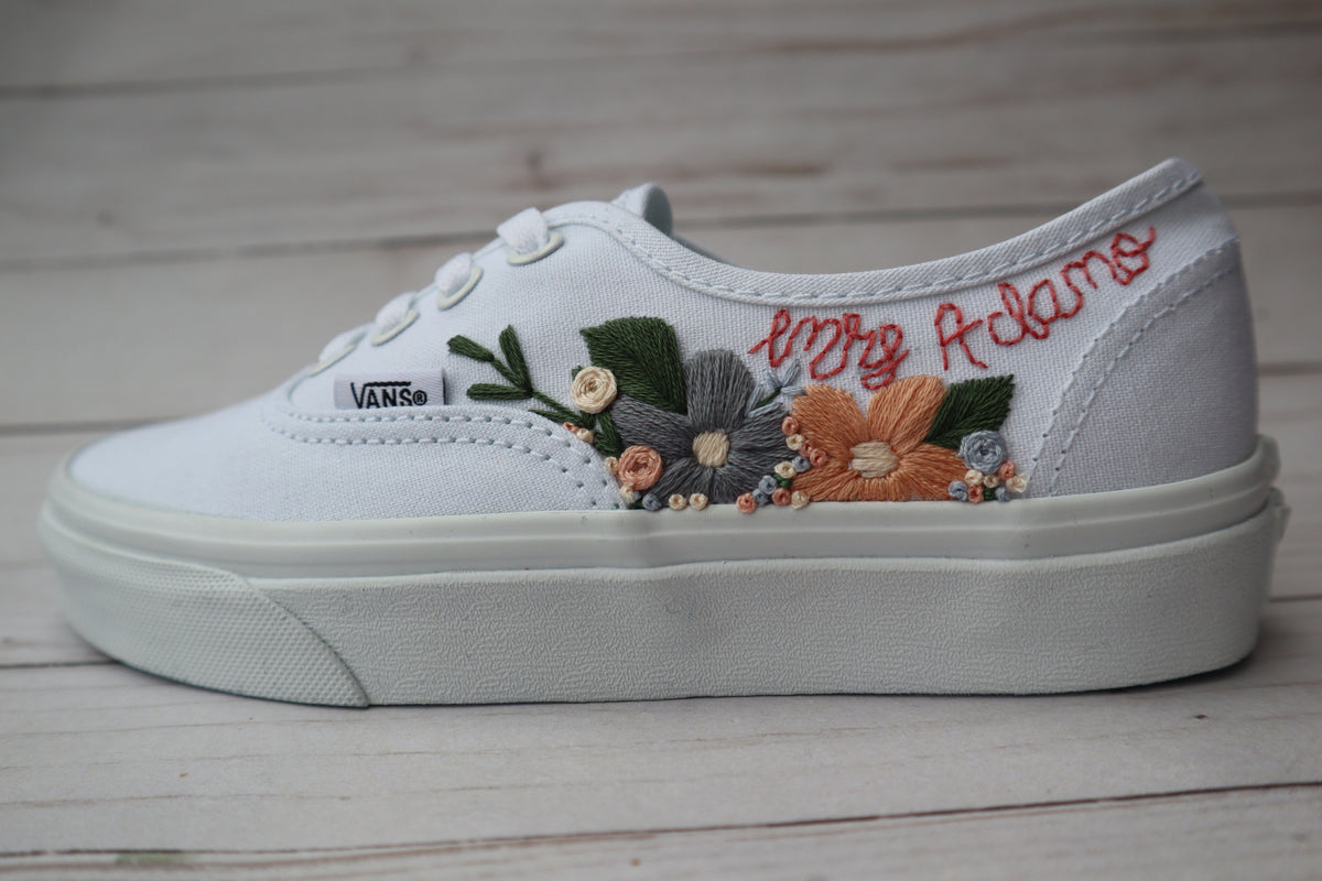 Custom vans flowers best sale