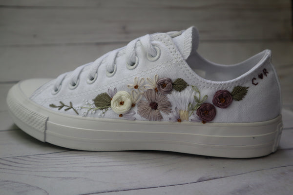 grå Pelmel ægtefælle Embroidered Converse Chuck Taylor All Star Low Top Shoes – AfterAugustCo
