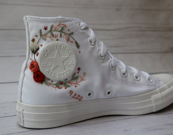 MP Halloween Krydret Custom Flower Embroidered Converse Chuck Taylor High Top – AfterAugustCo